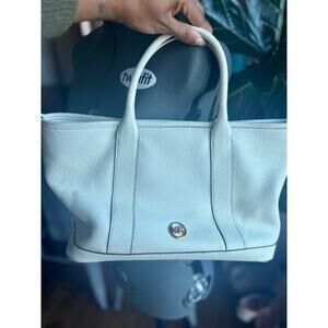 Michael Kors White Leather Tote Bag | Pebbled Leather Shoulder Purse | Everyday